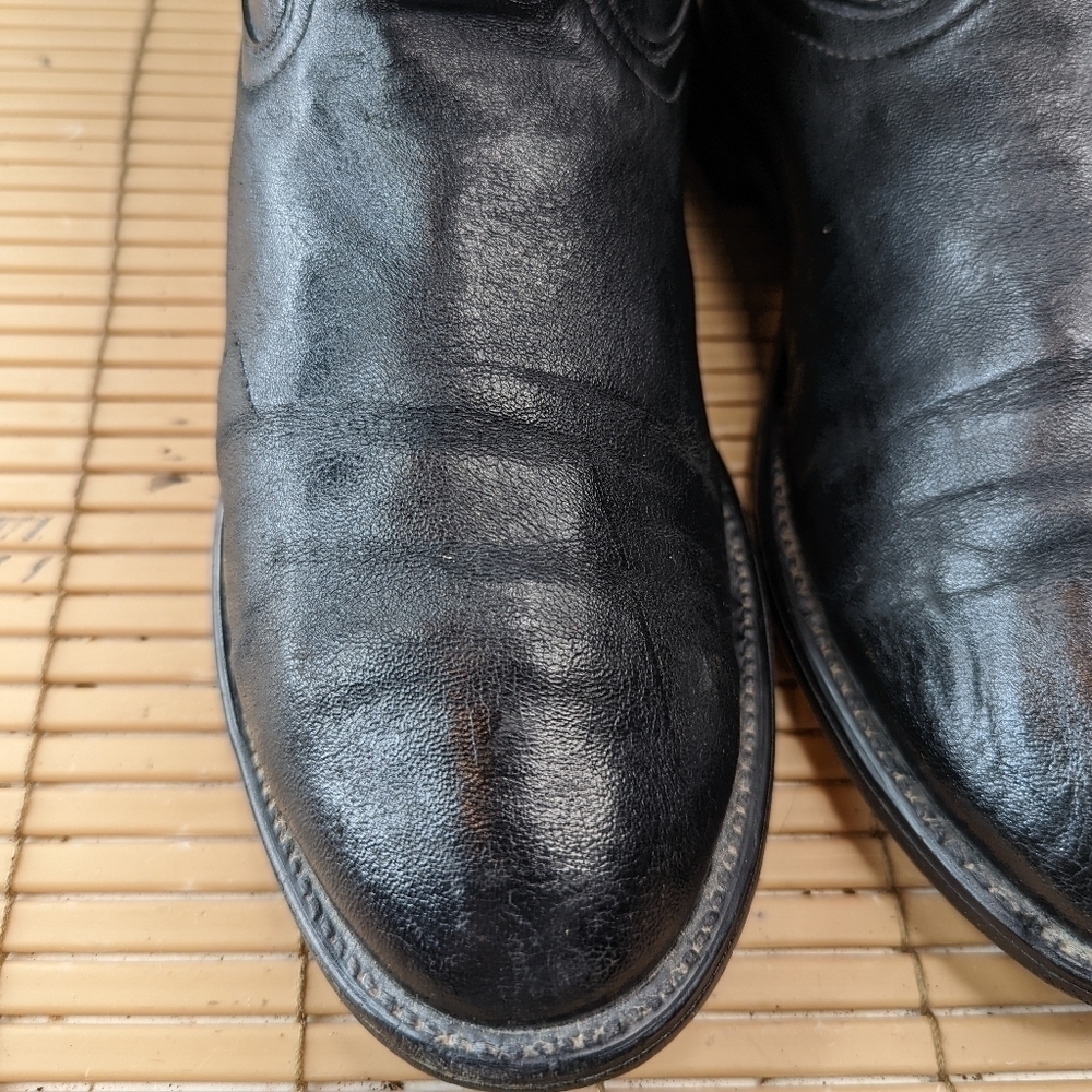 Cowtown men's sz 8EE black leather cowboy Western Boots - Picture 3 of 10